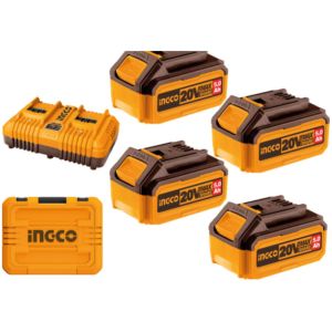 Set X 4 Baterias 5ah + Cargador Doble + Valija Ingco