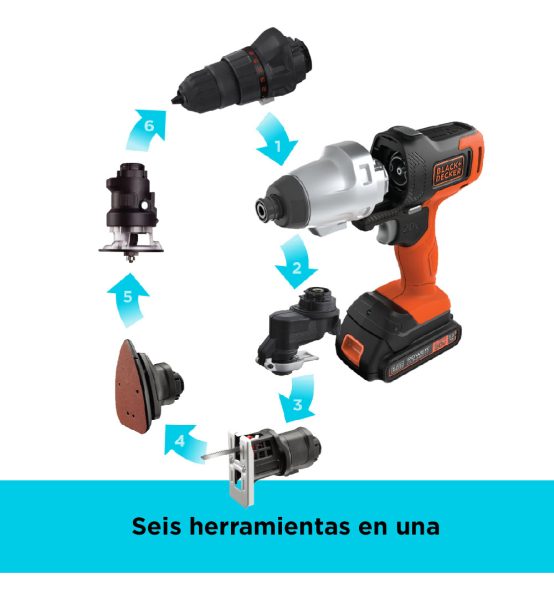 Set De Herramientas Black + Decker 6 En 1 Matrix 20v Litio - Imagen 5