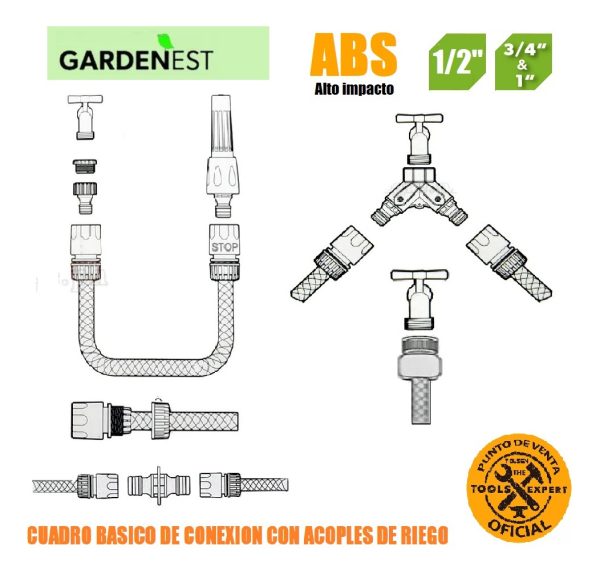 Conector Riego Doble Acople 1/2 Tolsen 57112 - Imagen 3