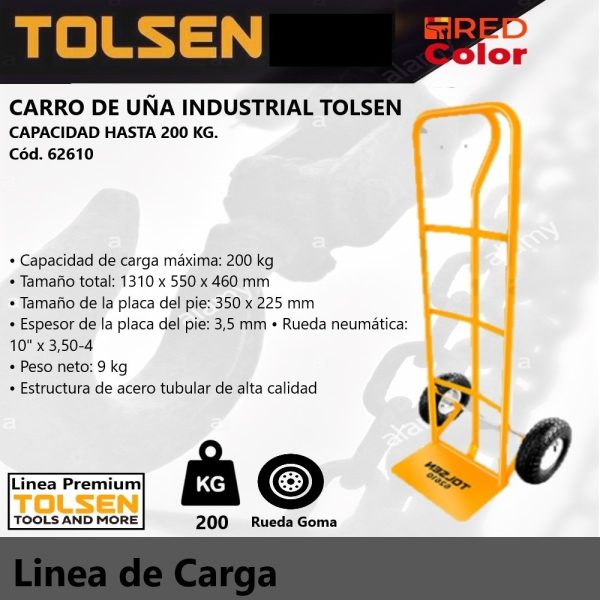 Carro De Uña 200 Kg. Uso Pesado Tolsen - 62600 - Imagen 2