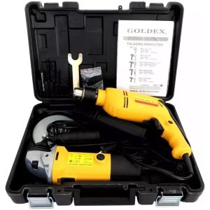 Kit Amoladora Taladro Goldex Valija