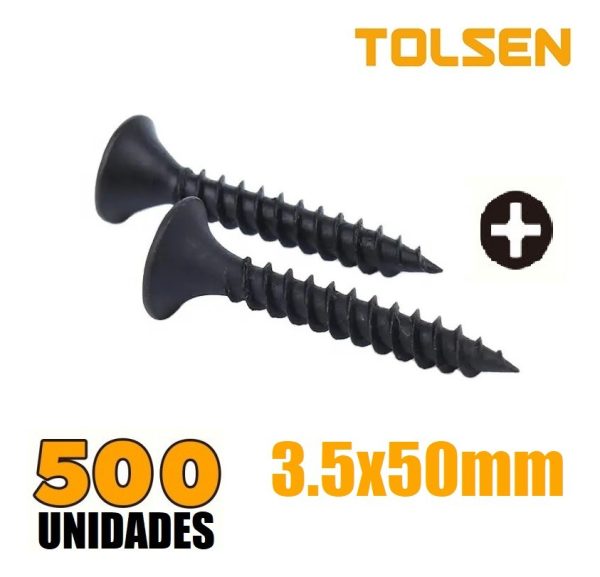 Tornillo T2 Para Yeso 3.25x50 Mm Por 500 Unid. Tolsen 54056 - Imagen 2