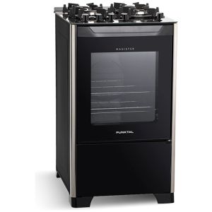 Cocina A Gas Punktal 4 Hornallas Grill Mesa Vidiro Negro