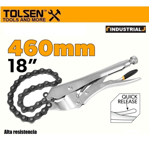 Pinza Morza Cadena Tolsen 10050 18 PuLG. Industrial - Imagen 2