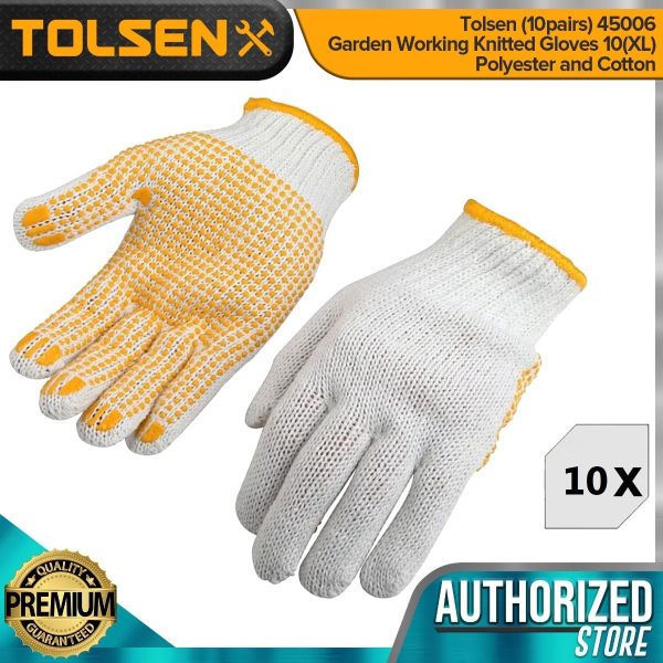 Guantes Trabajo Jardín Polyester Y Algodón Tolsen X 10 Unid. - Imagen 2