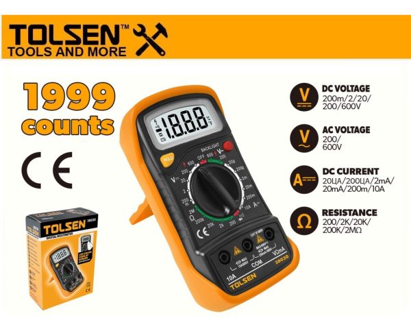 Tester Digital Multímetro Profesional Tolsen 38030 - Imagen 2