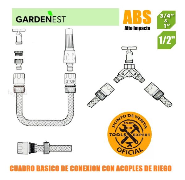 Acople Rápido De Manguera Riego 3/4 Tolsen 57163 - Imagen 3