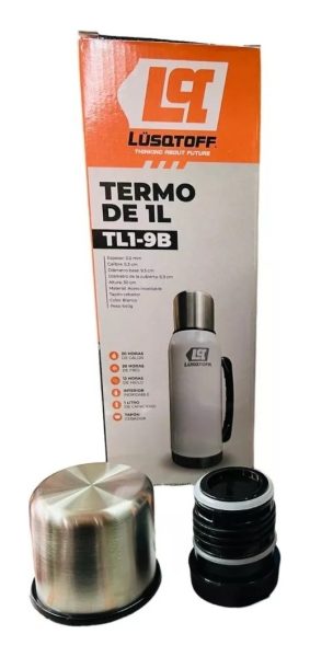Termo Matero Acero Inox Lusqtoff Tl1-9b Tapón Cebador Blanco - Imagen 2