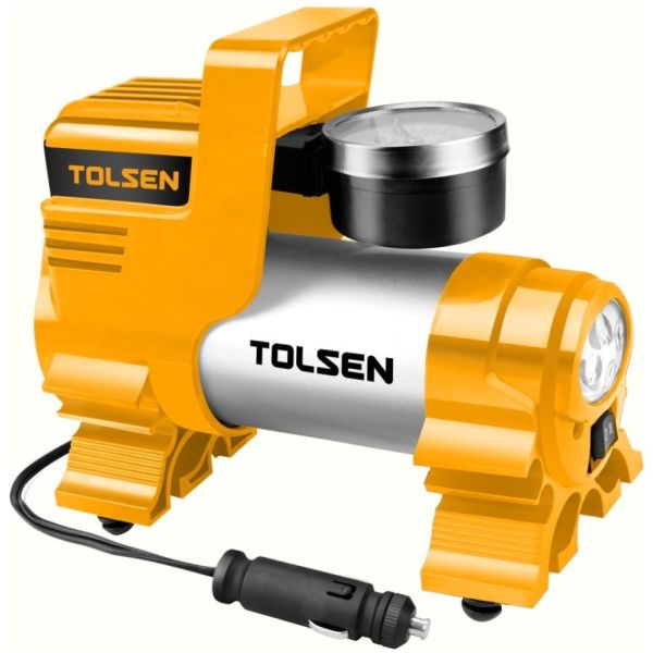 Inflador Auto 12 Volt C/linterna Tolsen 65515 30 L/m