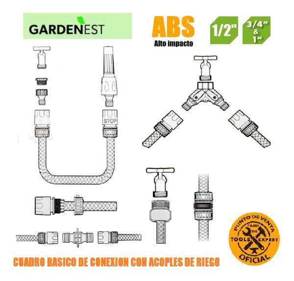Conector Canilla Acople Riego 1/2-3/4 Tolsen 57111 - Imagen 3
