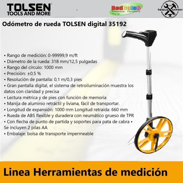 Rueda Medidora Odómetro Tolsen Digital 35192 318 Mm - Imagen 2