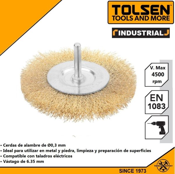 Cepillo Plano Taladro Industrial Bronceado 50mm Tolsen 77540 - Imagen 2