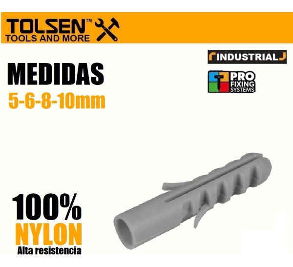 Tacos Fischer 10 Tolsen Nylon 10x50mm Caja 50 Unid. 54304 - Imagen 2