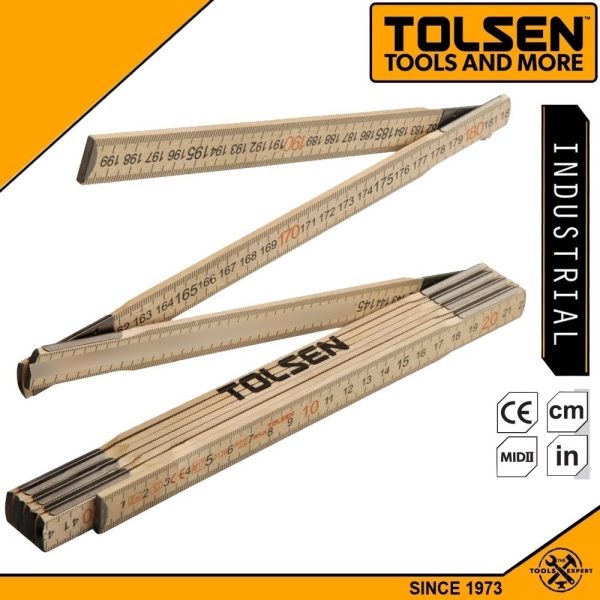 Metro Plegable Carpintero De Madera Tolsen 2 M - 35046 - Imagen 3