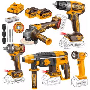 Taladro + Llave De Impacto + Amoladora + Rotomartillo Ingco