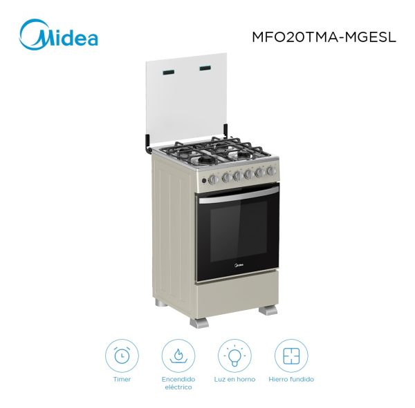 Cocina A Gas Midea Mfo20tmamges Color Gris - Imagen 3