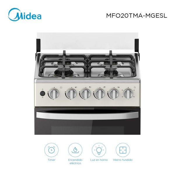 Cocina A Gas Midea Mfo20tmamges Color Gris - Imagen 4