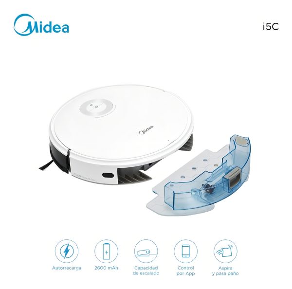 Aspiradora Robot Midea I5c Trapeadora Wifi 4000pa Tanque De - Imagen 6