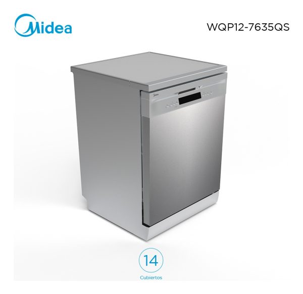 Lavavajillas Inox 14c Midea Wqp12-7635qs Color Plateado - Imagen 4