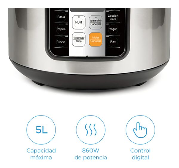Olla Multifuncion Midea 5lts Digital Con Accesorios Dimm Col - Imagen 6