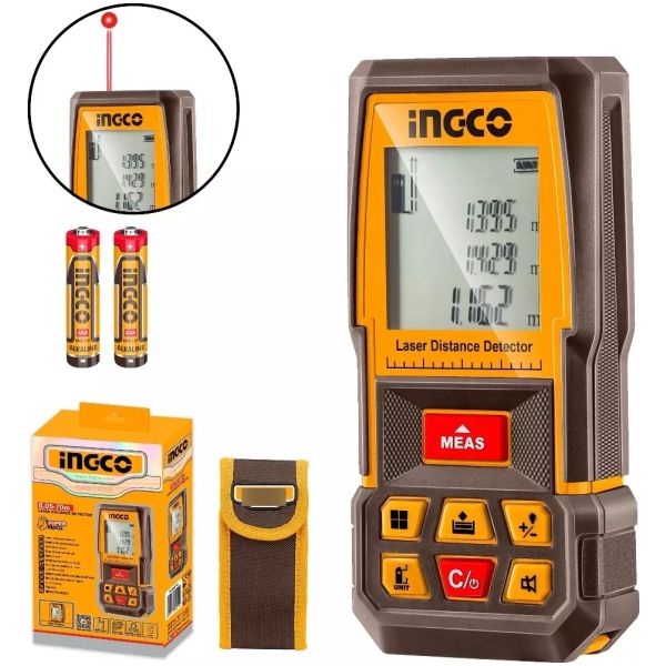 Medidor De Distancia Laser 70 Mts C/estuche Ingco Hldd0708