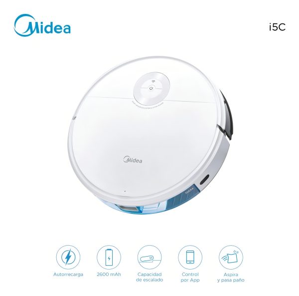 Aspiradora Robot Midea I5c Trapeadora Wifi 4000pa Tanque De - Imagen 5