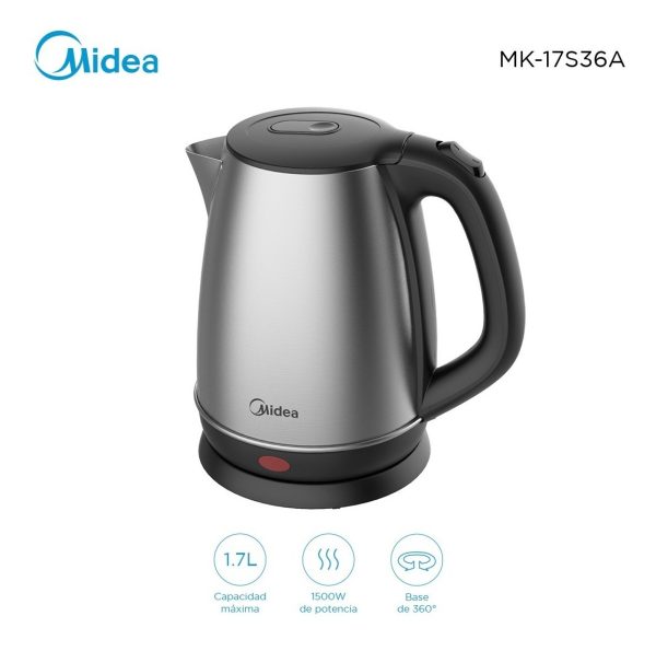 Jarra Electrica Midea 1.7lts Acero Inox 1500w - Imagen 2
