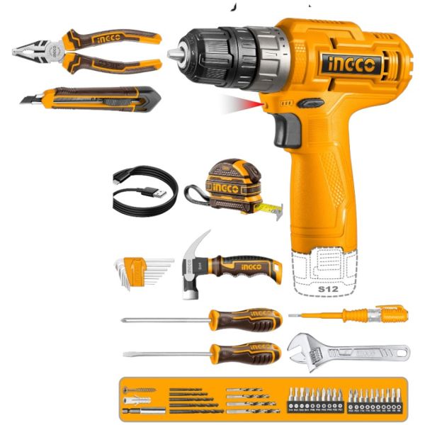 Kit Atornillador 12v En Valija+ Herramientas Hkthp10891