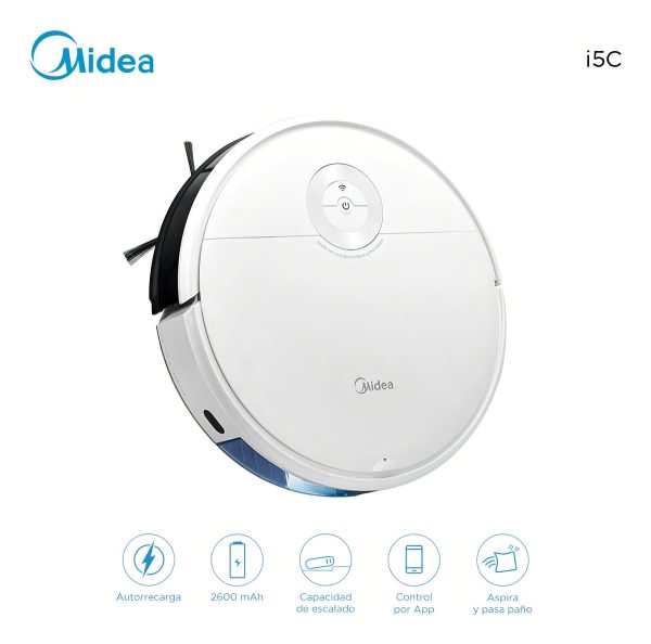 Aspiradora Robot Midea I5c Trapeadora Wifi 4000pa Tanque De - Imagen 3