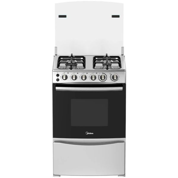 Cocina A Gas Con Grill Midea Mfo24ambmges Color Gris