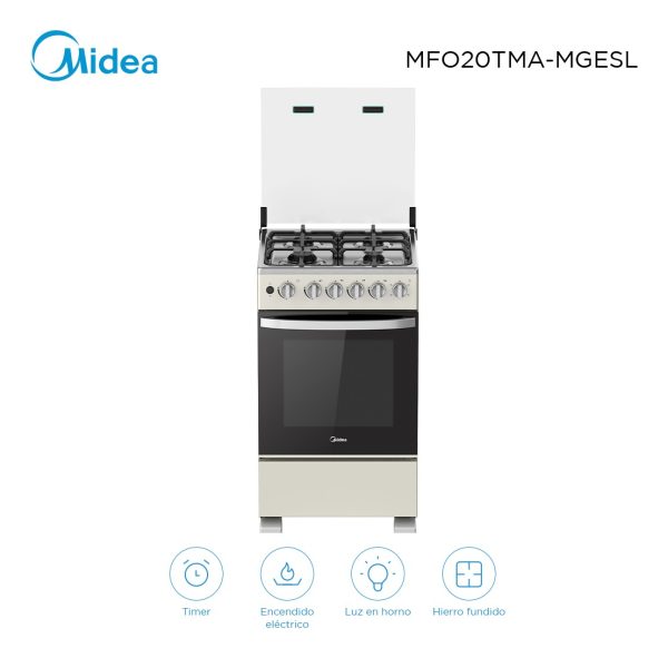 Cocina A Gas Midea Mfo20tmamges Color Gris - Imagen 2