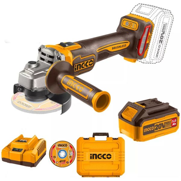 Amoladora 4 1/2 1200w Bat Y Carg Valija Ingco Cagli2211532