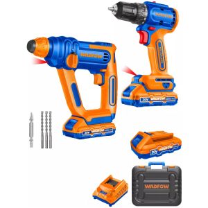 Kit Taladro C/percutor + Rotomartillo 1,5j Wadfow Wos240681