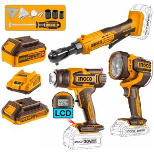 Kit Llave Crique + Pistola Calor + Lint Ingco Cosli241196