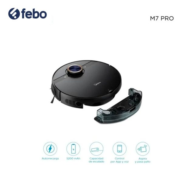 Aspiradora Robot Midea Control Por App Y Voz Color Negro M7p - Imagen 2