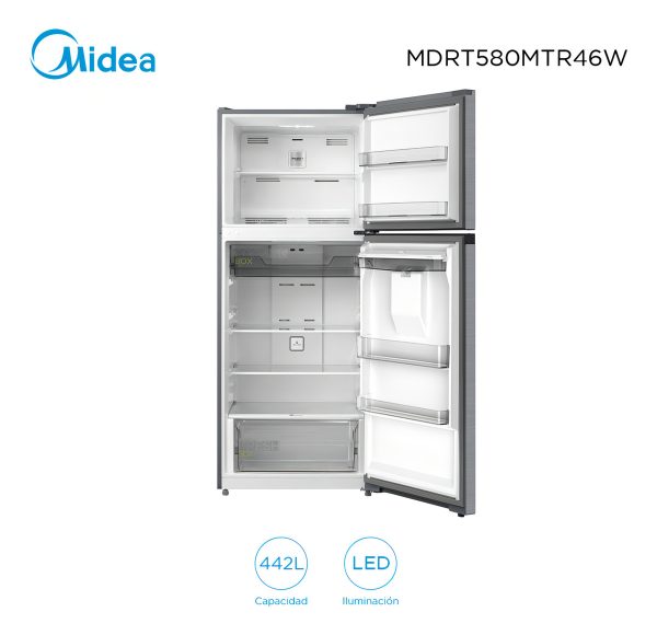 Heladera Inox Inverter 407l Midea Mdrt580mtr46w Color Gris - Imagen 3