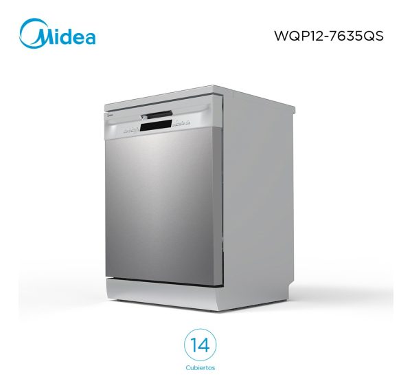 Lavavajillas Inox 14c Midea Wqp12-7635qs Color Plateado - Imagen 3