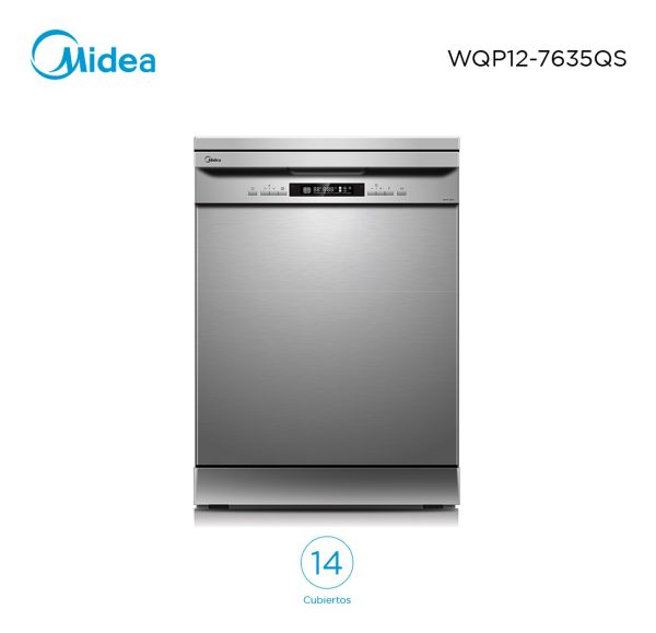 Lavavajillas Inox 14c Midea Wqp12-7635qs Color Plateado - Imagen 2