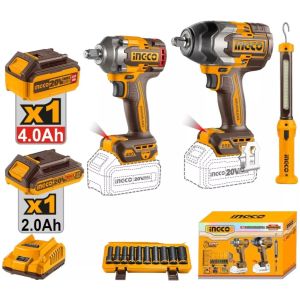 Combo 2 Llave De Impacto+linterna+2 Bat Y Mas Cosli241195