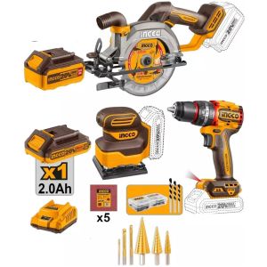 Combo A Batería 20v:sierra+taladro+lijadora Cosli241193