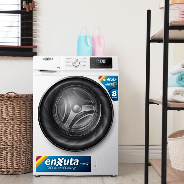 Lavarropa Enxuta 8kg Blanco Inverter Lenx1685 1400rpm - Imagen 2