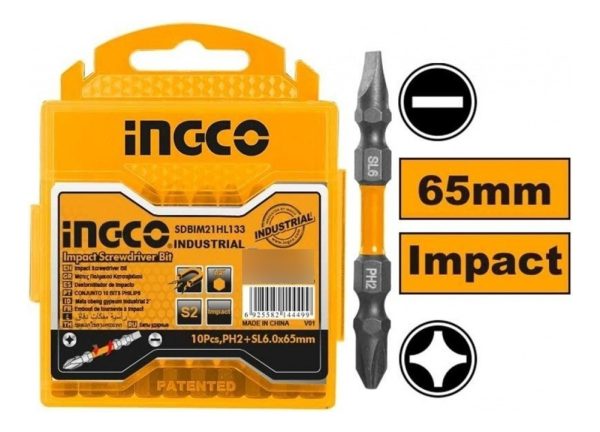 Set Puntas Phillips Paleta Doble Impacto X10 Ingco - Imagen 2