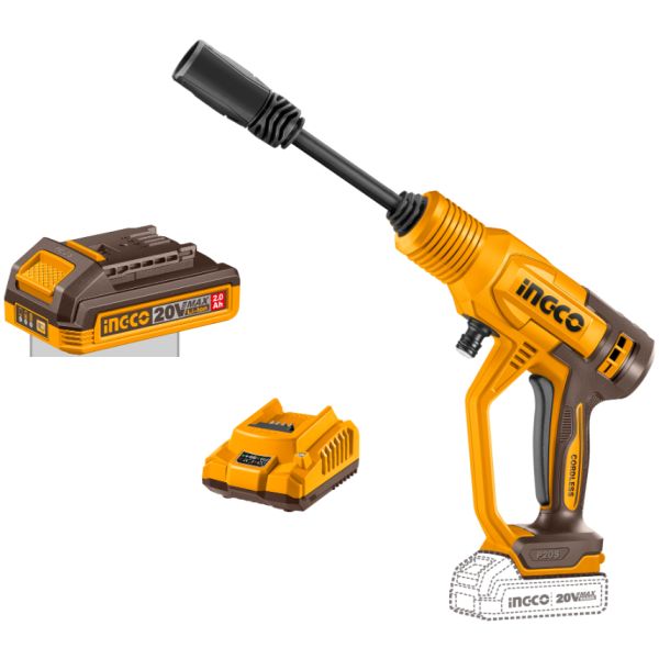 Hidrolavadora A Batería 20v + Accesorios Ingco Cpwli20362
