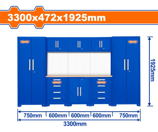 Gabinete Mod Taller Trabajo 3300x472x1925mm Wadfow Wcs3a08 - Imagen 2