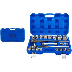 Set 21 Dados 3/4 21 Piezas + Barras Extension Wadfow Wst4d21