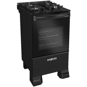 Cocina Supergas 4 Hornallas Negra, Mesada De Vidrio, Hierro