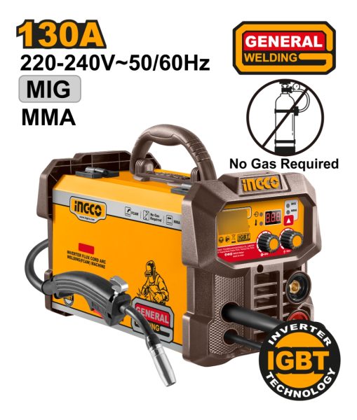 Soldadora Inverter Fcaw Mig/mma 130a Ingco Fc13018 - Imagen 2
