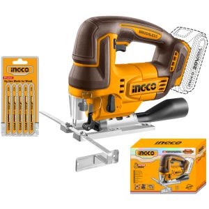 Sierra Caladora A Batería Brushless 20v + 5 Hojas Ingco