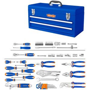 Caja 120 Herramientas Metal 3 Estantes 520mm Wadofw Whs3120