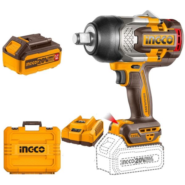 Llave De Impacto 2 Baterías 20v 3/4 1350nm Ingco Ciwli20135